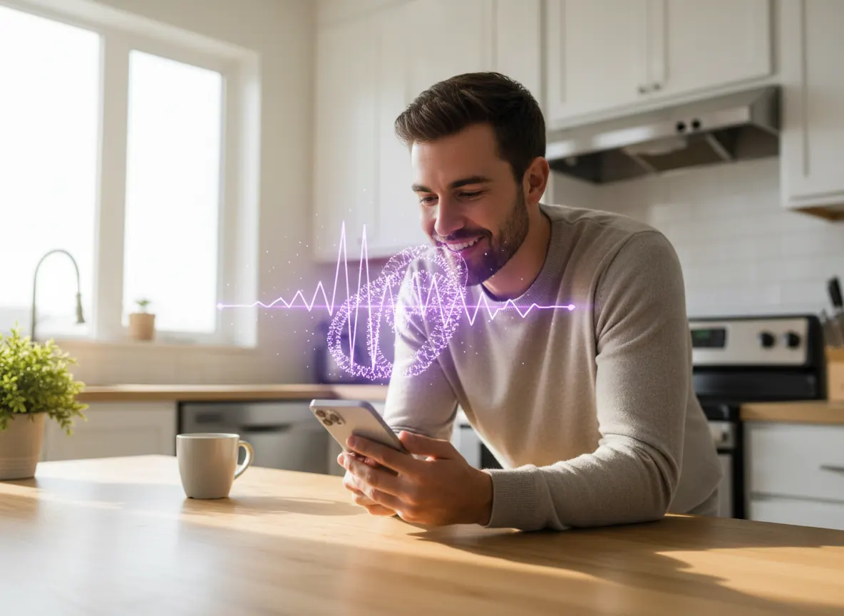 Person cloning their own voice on a phone with Echo AI Voice Generator